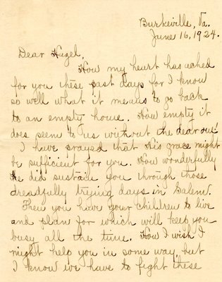 Letter from Ella Shipman Bowry to Hazel Shipman, June 16, 1924